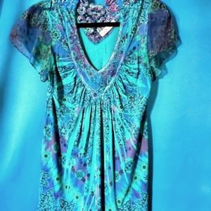 Pretty Paisly Lace/Bead Top